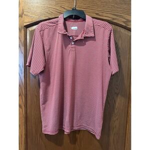 Men's Columbia red and white striped polo